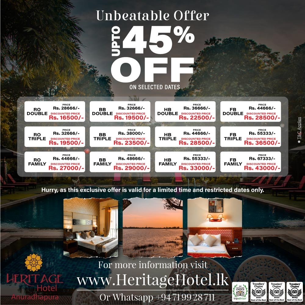 Heritage Hotel Anuradhapura Accommodation Offer