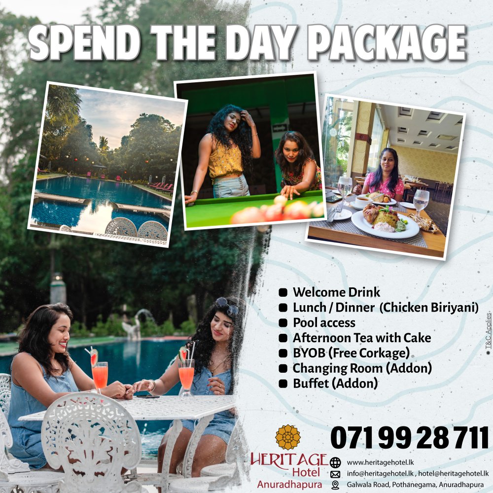 Heritage Hotel Anuradhapura Day Out Packages Offer