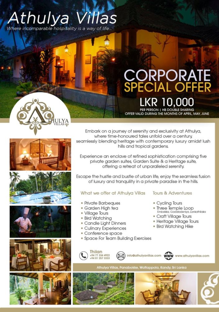 Athulya Villas Day Out Packages Offer